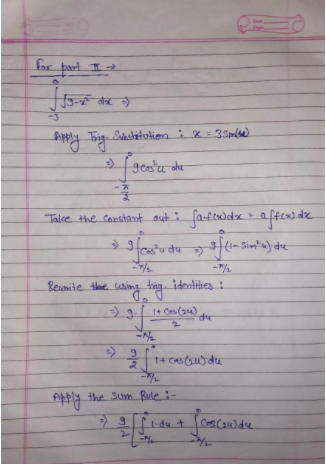 es = for part I Jg. 2 dal Apply Tring Sustitution X = 35e 3 gola geosle ato 7 Take the constant out: fa-fooda - affex, dz. ਹ