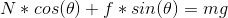 N*cos(\theta) + f*sin(\theta) = mg