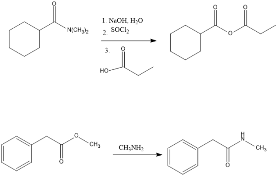 1. NaOH, H20 SOCI N(CH3)2 2 3. но CH3 CHз CH3NH2 о