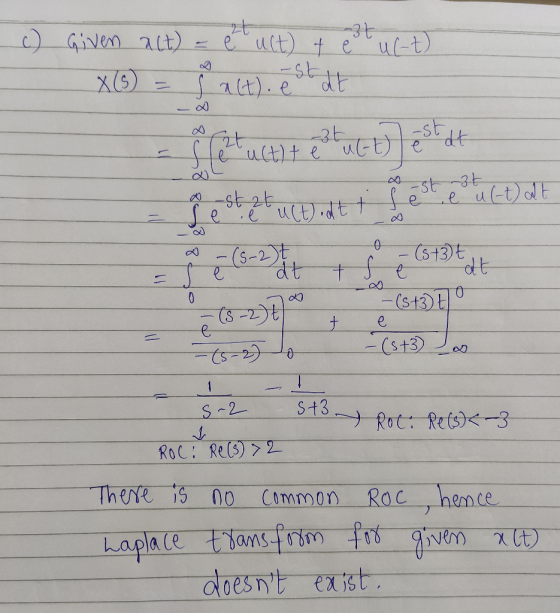 c) Given act) - e uct) t e ul-t) X() = I alt). estat I let ultht est utt) est dit prestakucost t feste ult) all ŞE (5-2+ s (6