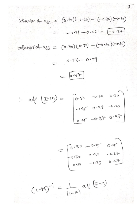 GRacibr 4032 = (50)(-० •3०) - (-०.१०) (-0.26) = -2 -- 0.06 = ( 0.27 cofacturt-a33 = Co. iv) (0. Po) - (-0 •४०)(-०-36) _ 056-0