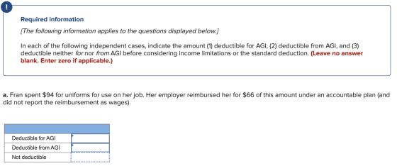 Required information [The following information applies to the questions displayed below.] In each of the following independe