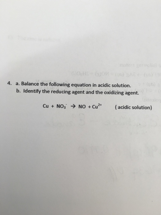 Balance the following equation in acidic solution.