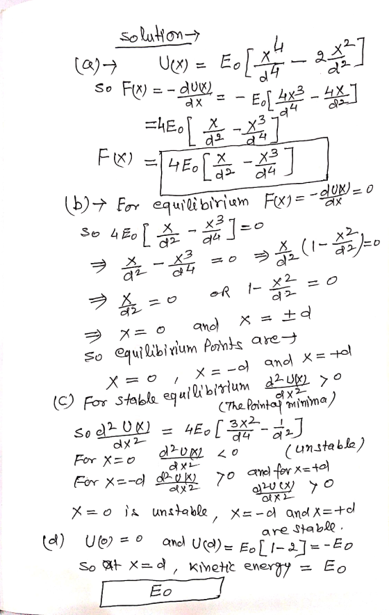 solution- U(X) duw ах (Q)→ So FIX) = da da. Eolt Eo[ 4x2 - 4 d2 a4 =hEo [ 2 2 2 2 FX) ax so 450 x2, » 2014 02 X o2 이오 4E0 [ 2