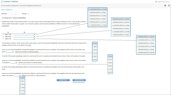 CENGAGE | MINDTAP Q Search this course Ch 05: Mastery Assignment - Discrete Probability Distributions < Back to Assignment =1