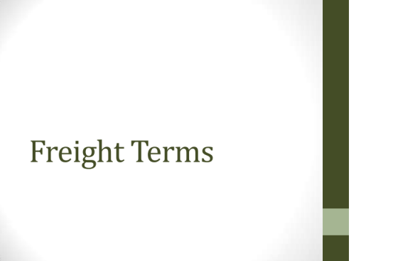 Freight Terms