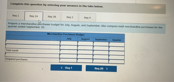 Complete this question by entering your answers in the tabs below. Reg 1 Reg 2A Reg 2B Reg 3 Reg 4 Prepare a merchandise purc