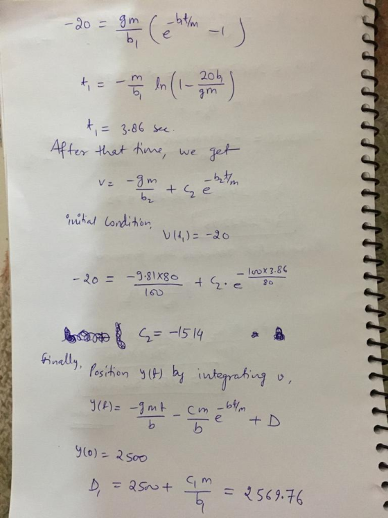 2ob Affor thet tinn, we et -o-9.81x8 - lax 3.8 e go a m = 569-74