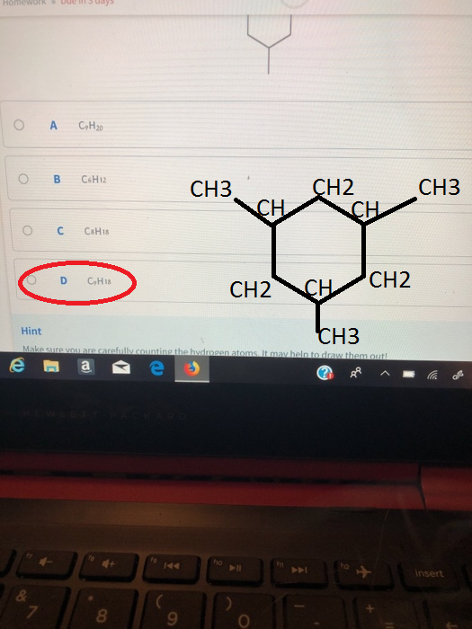ОА СНо о в САН CH3CH2CH3 о с Санів 6 . CHIB CH2CH2 Hint СН3 Make sure you are careful counting the hydrogen atoms it may heln