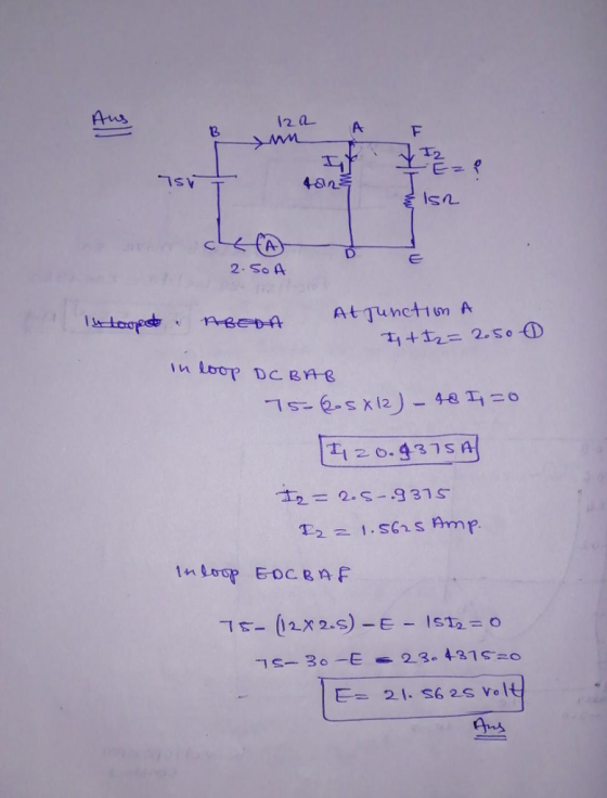 12a A 2 2. So A I2 0.431s A