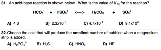 An acid-base rection is shown below. What is the