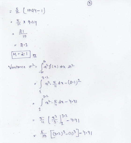 11 1094-1) 게 902y M 22 21 s 10 2 -1 M pe Variance o² = ( 2² f(x) dx ee2 302 22통d 20192 1 302 &모da - Youl ) 14 90 야 (J- SS [Ca
