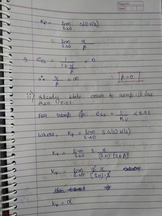 Page No. Date lim als) HLs) sso UJJJJZ lim a Ss0 B Its OSB = X 0 R = 0 voor to ramp ilf less Steady state than ooool for ramp