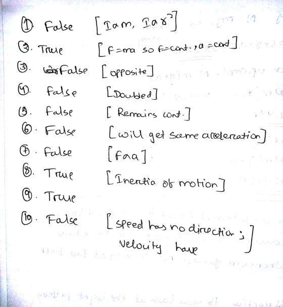 6 False Louedl Remmirs Lou get same acelo ration] ase ๒. False ut L1nenkeorohion Fae speed he) no dinecio