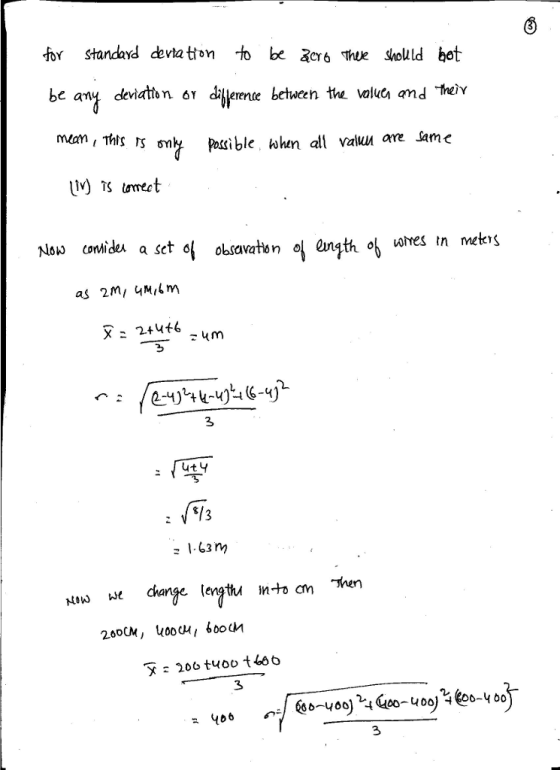 3 be an eviatton 6Y dǐwerene between the value, and Teiv wmes tn metis 3 2 utY hen change lengthu i+o cm NoW We 3 3