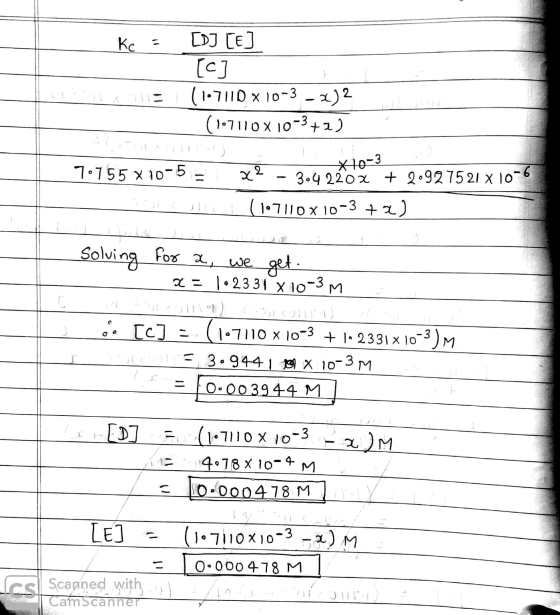 = [DJ TE] [C] (1:7/10 x 10-3-212 (107110X10-3+2) L OL 01 *0-3 70755 x 10-5 = x2 - 3,4220x + 2.927521 X 10 (107110X10-3+2) Sol