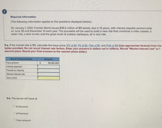 Required information [The following information applies to the questions displayed below! On January 1, 2021, Frontier World