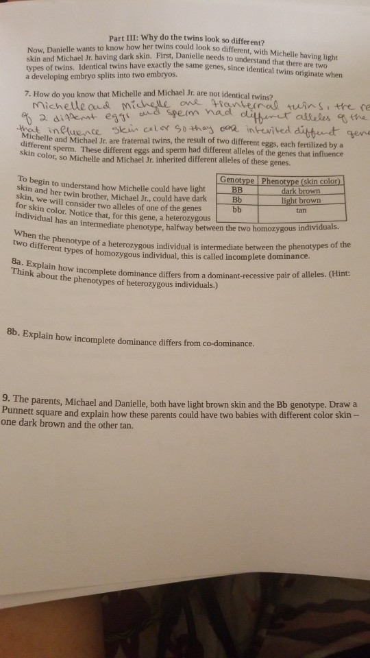 Now, Danielle wants to know how her twins could look so diffe skin and Michael Jr. having dark skin. First, Danielle neede ty