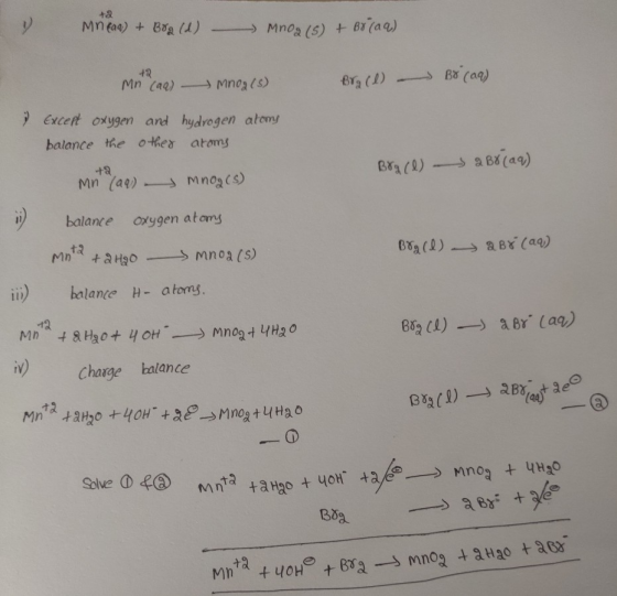 +8 Mneae) + Bg () Mno2 (5) B (aa) Mn Caa) Mnoals) Exceft oxygen and hydrogen atomy balance the other aroms a88(a9) +a Mn (aa)
