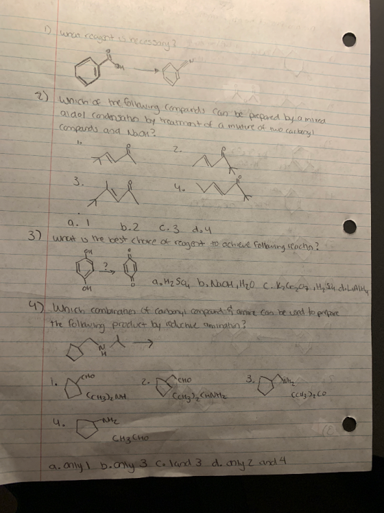 wa cca 15 necesson 3 which of the following compards can be prepared by a mixea adol Condensaho by tramont of a muhire of the