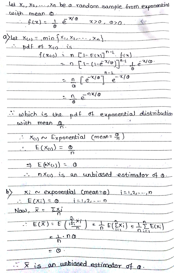 X The Minimum Of The Sample Mean 8 Let X Itprospt