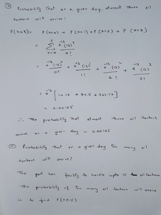 Probabil: at an a given day. at most Three a gire daq e (13) 13 - e (3 A 3 -13 e (13)e (13 3 o l 2 3 1 -13 Pro babil That at mort ProbabiuG that or a given day to ma ^y 01 The