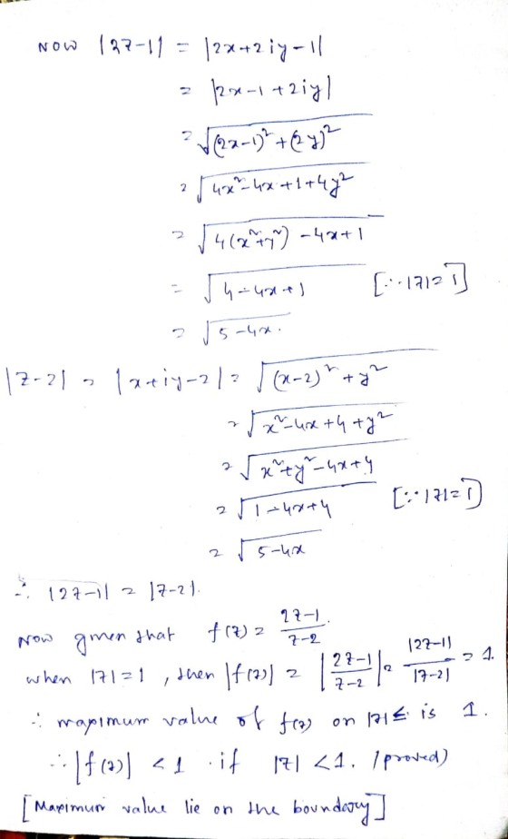 Now 197-19 = 12x+2 iy-ll - 128-1 +2iy) √ 122-12+ (24² 2f4x2 - 4x +1+422 254624%) -40+1 = 5haudes [:-17121] 12-21 ixtiy-2/2 •