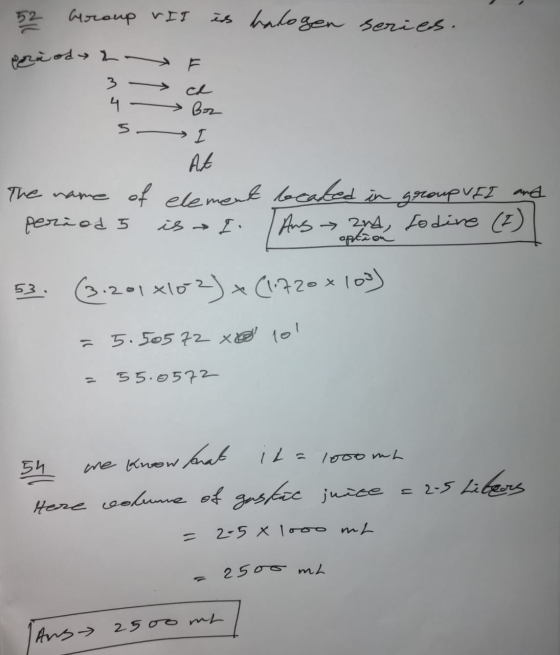 is halogen series. 52 Group VII pera od 2 4. ce Bar 5 I At The name of element located in group VII and period 5 is → I. 1 An
