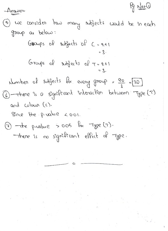 Answear Pg for 5 many we consider how subjects would be in each group as below: Groups of subjects of c= 2+1 = 3 Groups of su