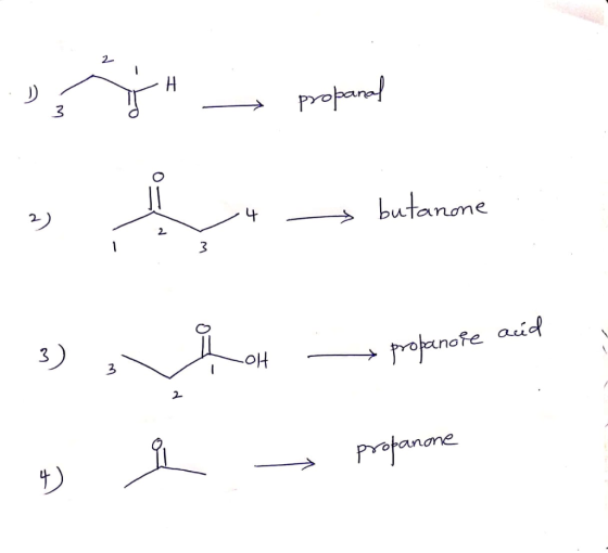 H popan! 3 butanone 4 3 3) aidd pofaunofe 2 profanane
