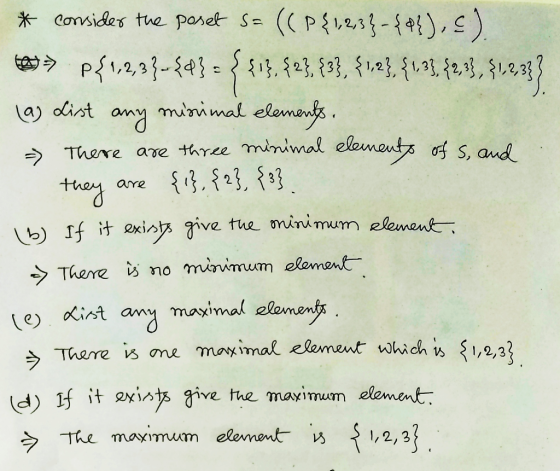 Consider The Poset S P 1 2 3 0 S a List Any Minimal 