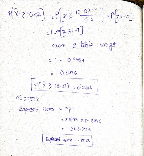 10.02-9 ) -P[2017] 0.6 P(x 210.02] P[22 --p241-7) from 2 batole we get =1-0.9554 0.0046 P(x? 10.02) = cioune n=2 27875 Expect