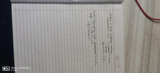 DATE Cashier of Floor Employee salary allocated to CDs 1030 X 10 4000 49 400 $216 84.21 (A) Total operating Cost allocated to