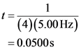 1
(4)(5.00 Hz)
= 0.0500s
