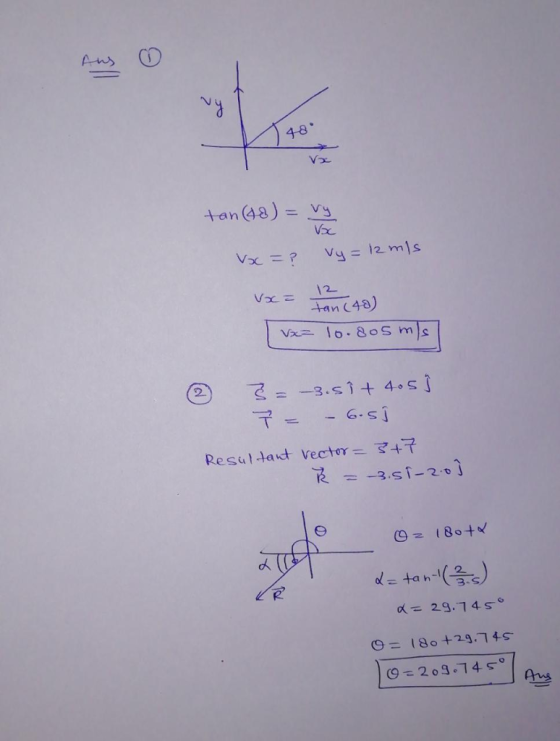4-8 tan(48) = 12 v lo.OS ms 3-S α = 29.74 so (9 203-7 45。 ees
