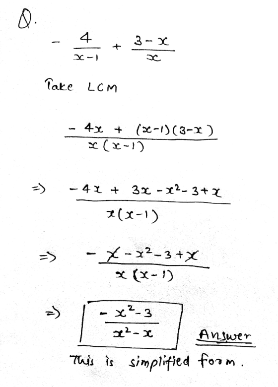 4. 3-х OC Take LCM 戈(x-1) 2 Tais is simplified form.