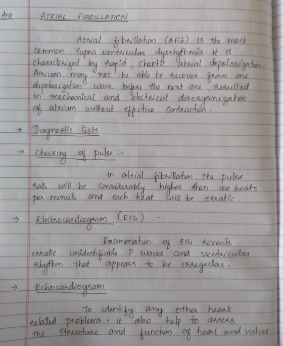 Ans ATRIAL IBRILLATION Athal Chasactes dle in mechanical and electsical diso wave beore the net ane Aesaulted ett Diagmpse ists Chacking al puse- in olsial tibllaher the pulse highes than ioo beats h wll be Cons pes mnut and each blat ill be essatic Exa unidenh glable P waves and ventace that appeass to be To identity any othes heask the Staurdus kunchon o hoast and valves