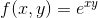 f(x,y)=e^{xy}