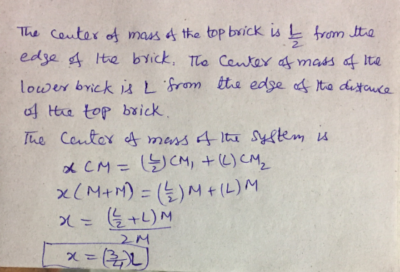 rom tta The Cautax f mas d the top brick s edsa s te bick, The Centax a mass af Ite lower brick u Lrom tte edse ta dutauca u