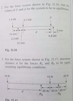 For the force system shown in Fig. 21.16, find the