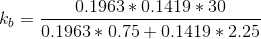 k_b=\frac{0.1963*0.1419*30}{0.1963*0.75+0.1419*2.25}