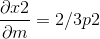 x2 = 2/3p2