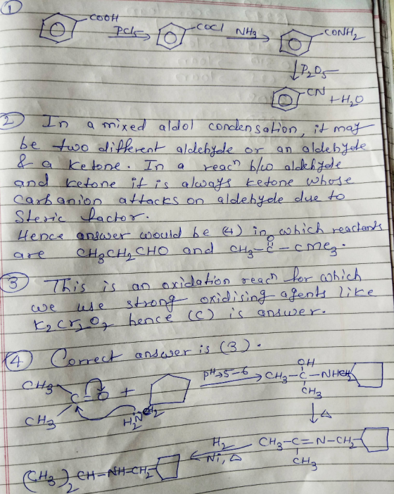-COOH Lol -cocl NHO Pas lol CONH, 2 Por 2 OTC +H₂O 2 In a mixed aldol condensation, it may be two different aldebydle or an a