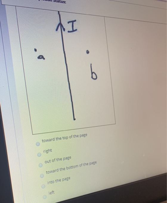 tus: I a o toward the top of the page right out of the page toward the bottom of the page into the page left