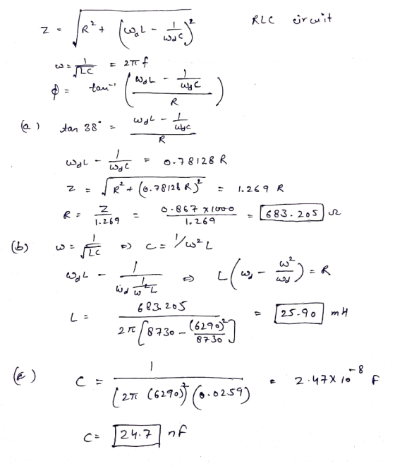 Ree or wit z fet (with wote = 20 € ہے ۔ اولا tan 38 = 1.269 16269 . WelWec = 0.78128 R 2. fe+ (0.78128 R JE = 1.269 R 0-867 X
