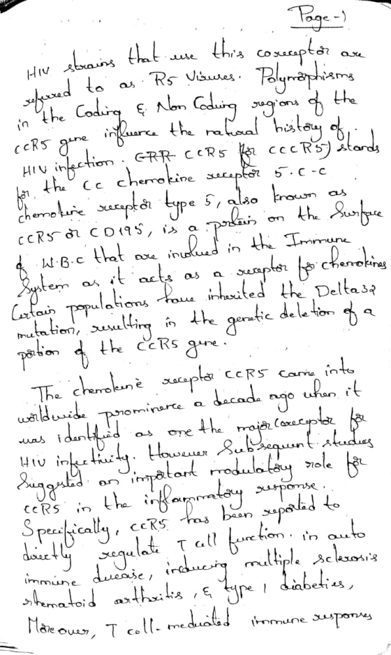 Page) Hin strains that use this coreceptor are hered to as Rs Vizures. Polymorphisms in the Coding & Non Coduing regions of t