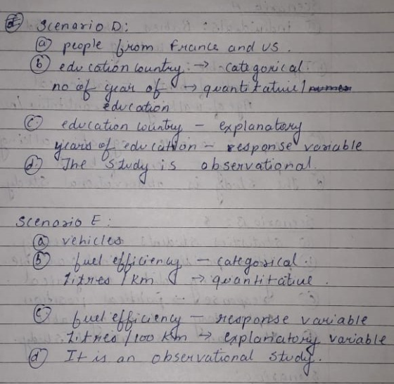 scen a rio D: b edu cation lou edut ation education loiabu anato Thegtuda. İs observational Scenaaio E laplariatori vaiable Ttm an obser vatwo nal Stude