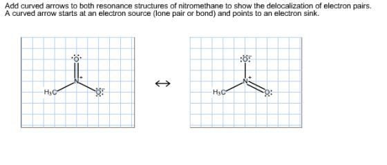 Add curved arrows to both resonance structures of