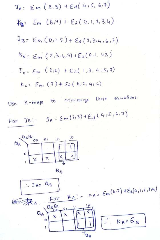 JA = Em (2,3) teal 4,5,6,7) KA Em (6,7) + Ed(0, 1, 2, 3, 4) 1 JB = Em (0,1,5.) + Ed (2,3,4,6,7) KB: Em (2,3,6,7) +E. (0,1,4,5