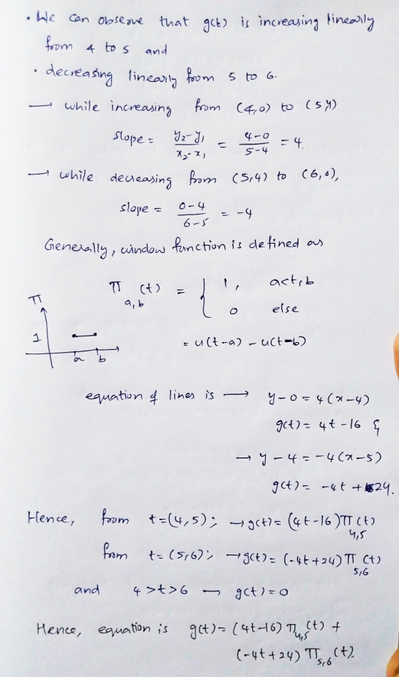 from a to s 4-0 5-4 0-4 6-5 on TT 0 get)= (4t-16) Tups We can obsene that get) is increasing linearly and . decreasing linear